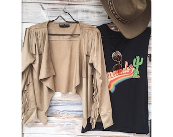Suede Fringe Leather Jacket