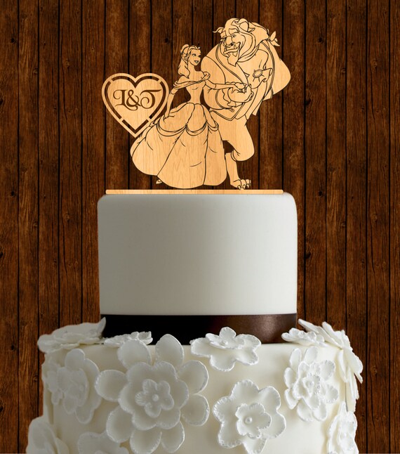 Beauty And The Beast Wedding Cake Topper Wood