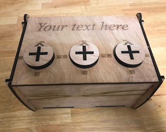 Laser cut box with changeable combination / custom text