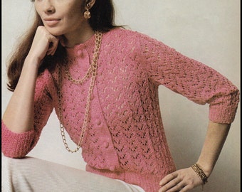 Helena Lace Cardigan Sweater PDF Knitting Pattern For