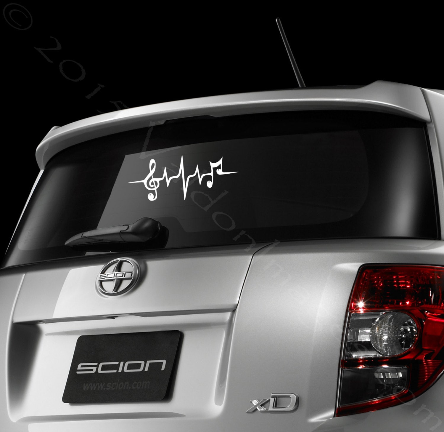 Music note car decal heartbeat car sticker laptop decal