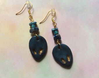 Various designs, Aliens colourful earrings