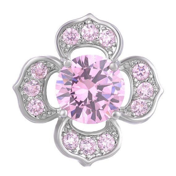 Pink Crystal Stones Statement Snap on Noosa Charm 20mm Snap