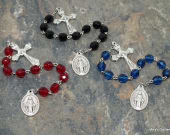 Ten Virtues of Mary Chaplet of Czech Glass in Your Color Choice; Catholic Chaplet; Tenner Chaplet; Ten Virtues Chaplet; Mary Chaplet; Decima