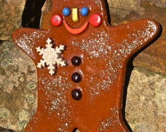 Cheeky Handmade Ceramic Christmas Gingerbread Man