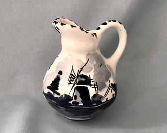 Final Reduction Delft Porcelain Pitcher/Creamer Hand Painted