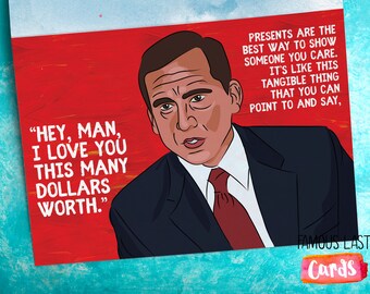 DOWNLOAD (PDF) Hey man, I love you this many dollars worth Michael Scott Birthday/Christmas Card - The Office us