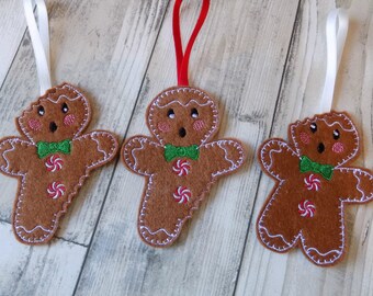 bitten gingerbread decoration, gingerbread decorations, gingerbread men set, traditional christmas, tree decoration, tree ornament, quirky