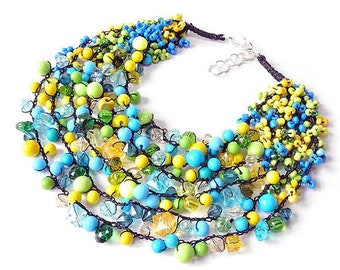 kama4you 2618 multicolor necklace crocheted