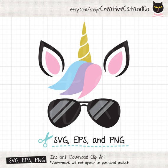 Download Unicorn with Sunglasses SVG Files for Cricut or Silhouette