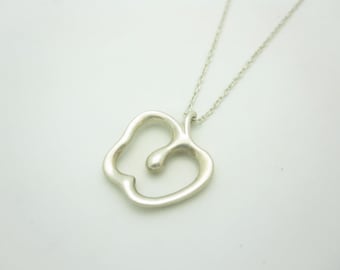 Tiffany & Co. Sterling Silver Elsa Peretti Apple Pendant Necklace 16"