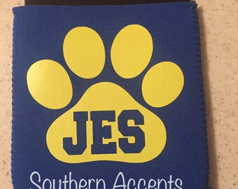 Custom School Spirit Drink Can Holder Monogram Personalized