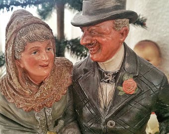 Rarity! Antique sculpture, statue with engraving