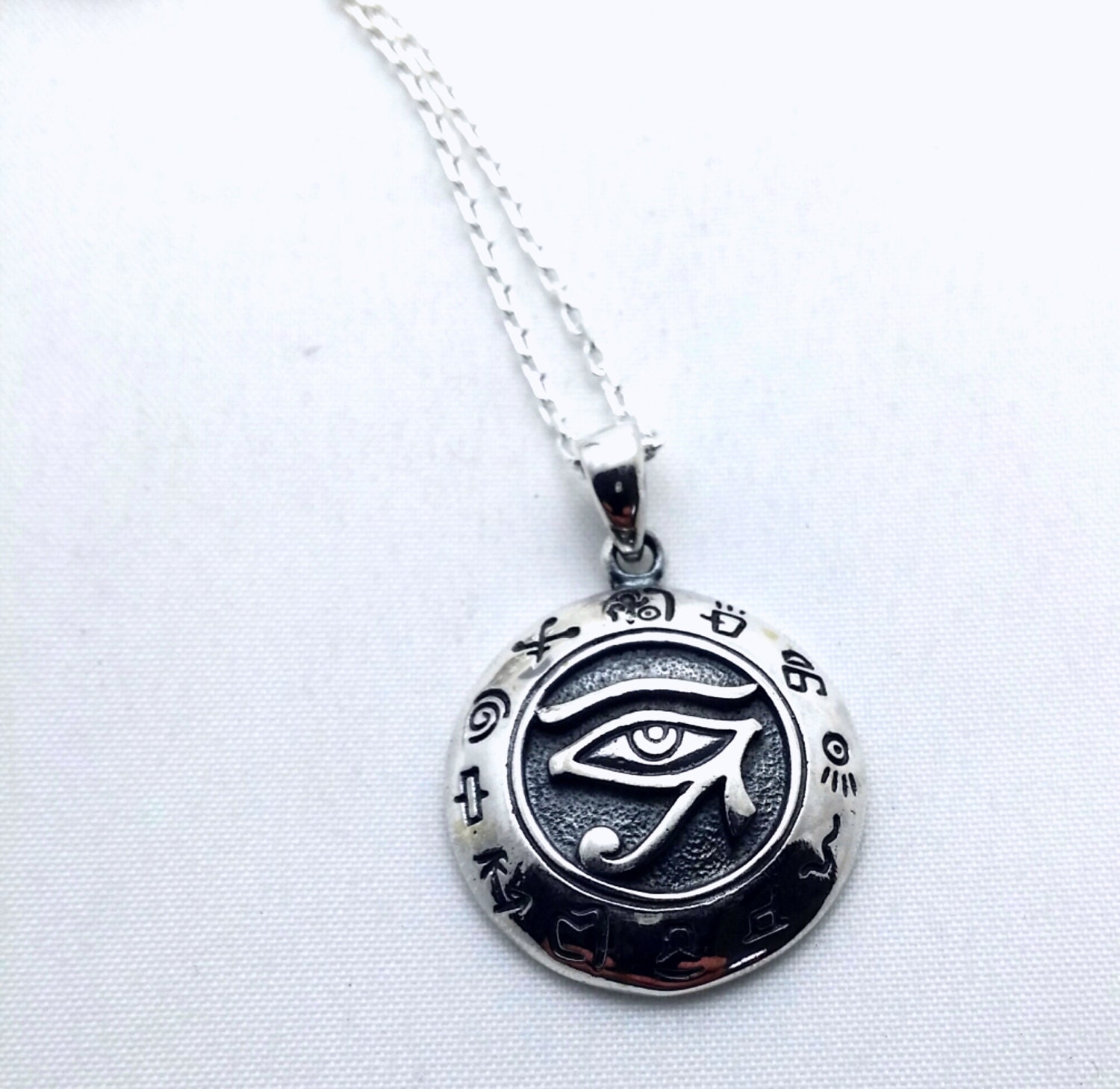 Eye of Horus necklace solid sterling silver all seeing eye