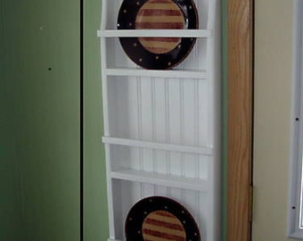 Plate Rack Primtive Pine 3 Rack Plate Holder White Country Rustic