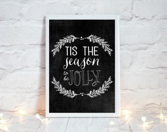 Chalkboard Christmas Sign, Christmas Chalkboard Print, Winter Holiday Sign, Festive Home Decor, Rustic Christmas Decor, Xmas Decoration
