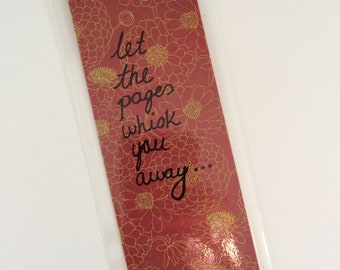 Laminated floral bookmark 19 x 7.5 cm - don't loose your place..