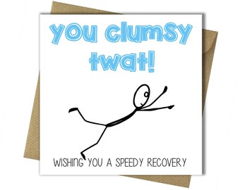 Get Well Soon Card - Speedy Recovery Card - Recovery After Operation Card - Sorry Unwell Card - Thinking Of You Card - Get Well Card.