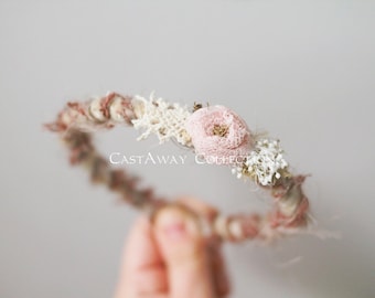 NEWBORN FLOWER CROWN {Eliza} Floral Crown - Newborn Halo - Newborn Headband - Newborn Photo Prop - Newborn Crown - Photography Props