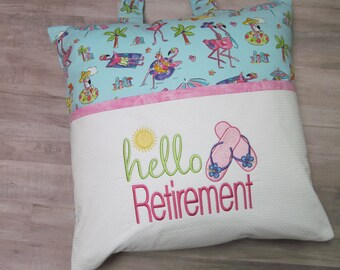 RETIREMENT Pocket Pillow - Book Pillow - Super Fun Gift!