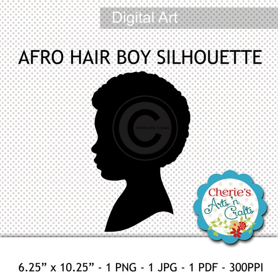 Little Boy Afro Hairstyle Silhouette African Boy Silhouette