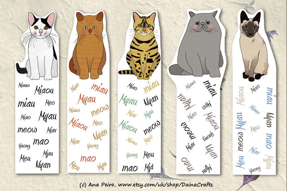 Cute Printable Bookmarks Cat Bookmarks Printable Cats