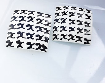 Black and White Funky X Vintage Earrings