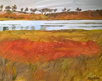 Original acrylic painting - Threipmuir Reservoir