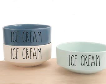 Rae Dunn Inspired Ice Cream Bowl Decal Set of 4