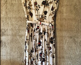 Vintage 1950's Leslie Fay Dress, vintage dress, Leslie Fay dress, floral print dress
