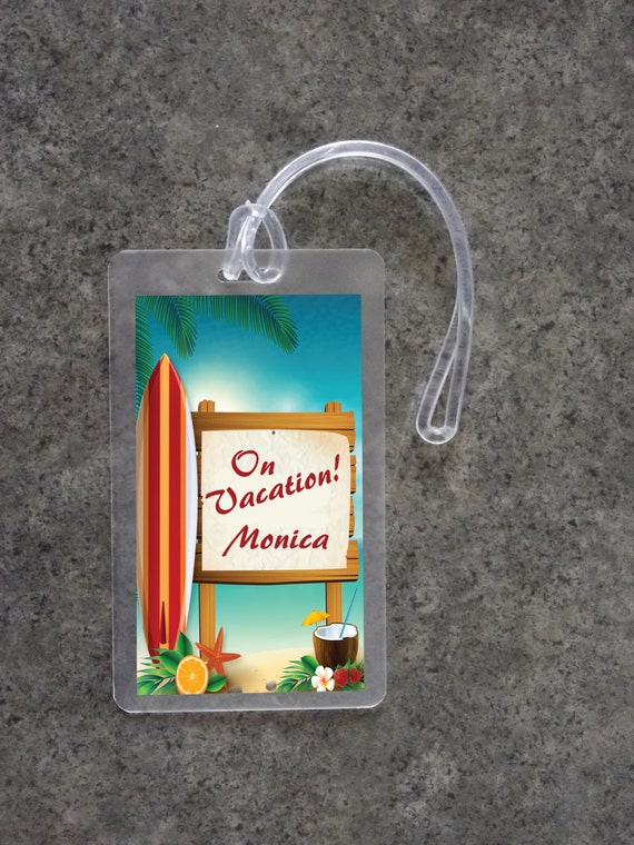 Tropical Luggage Tag Personalized Luggage Tag Custom Tropical