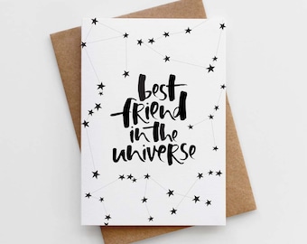Best Friend Card – Card for Best Friend – Best Friend Birthday – Best Friend in the Universe Card – Card for Bestie – BFF Card