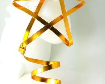 Mini Golden Star Tree Topper - small classic metal handmade tree topper - Christmas star - golden star decoration tree star -1212T