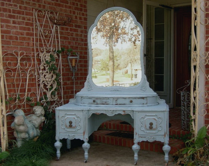 Makeup Vanities - Red Barn Estates VANITY In Your Color! Order Your Own Antique Vanity - Shabby Chic Makeup Vanity - - Makeup Vanities - Red Barn Estates