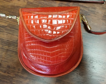 1980s Unique Leather Cross-body or Belt Bag by Lombardo