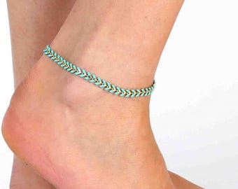 Turquoise Anklet - Turquoise Ankle Bracelet - Arrow Anklet - Foot Jewelry - Foot Bracelet - Anklets For Women - Summer Jewelry - Beach