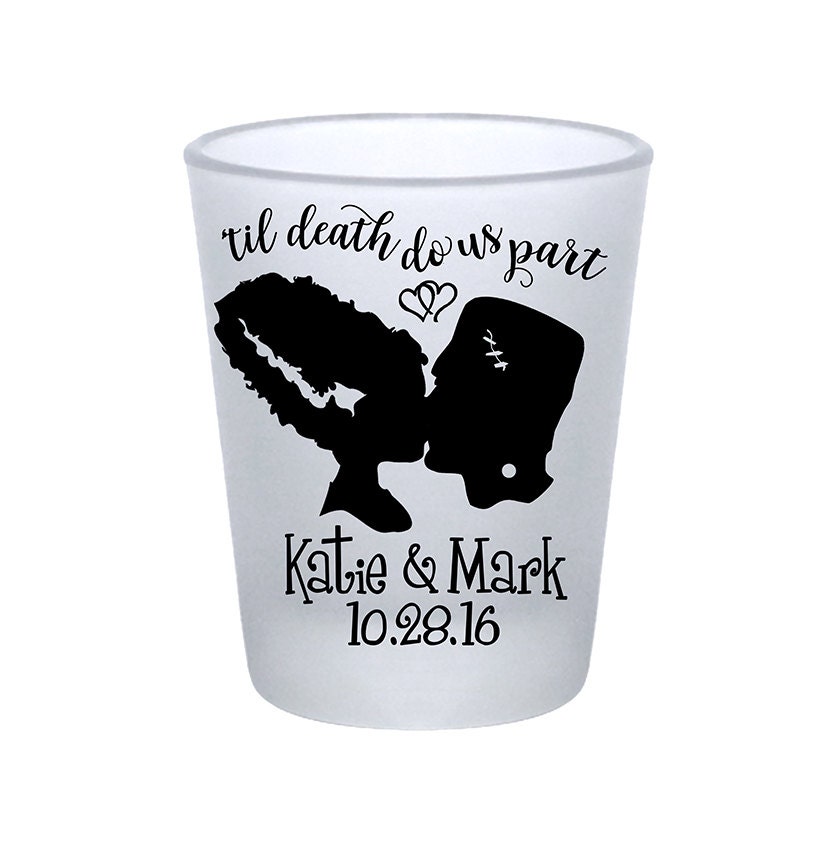 100x Frosted Shot Glasses Gothic Personalized Halloween