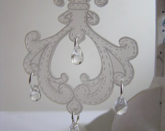Baroque earrings with shrink plastic and Czech glass beads