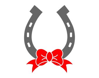 Digi-tizers Horseshoe with bow Monogram Frame (SVG Studio V3 JPG) **Full circle alphabet letters INCLUDED!**