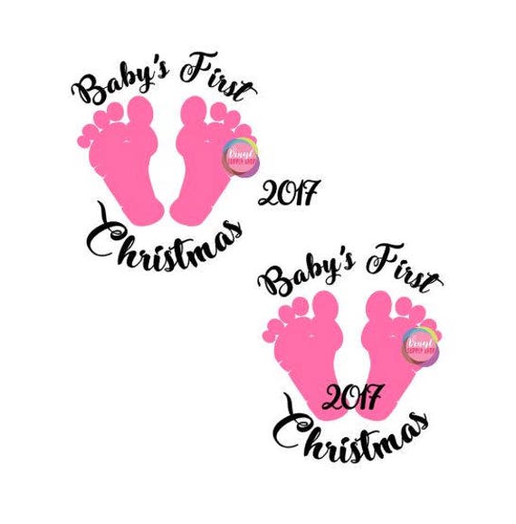 Download SVG Baby's First Christmas Fancy Font Script Commercial