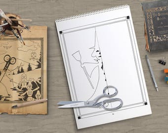 1915 – Collection of 60 William Ludlum Vintage Illustrations – The Scissors Book – Instant Digital Download