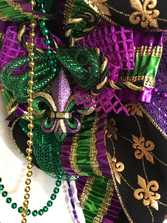 Mardi Gras wreath Mardi Gras decor New Orleans wreath New