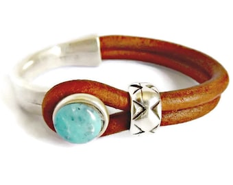 Turquoise jewelry, bracelets for women, leather bracelets, turquoise bracelet, leather bracelet, leather jewelry, turquoise