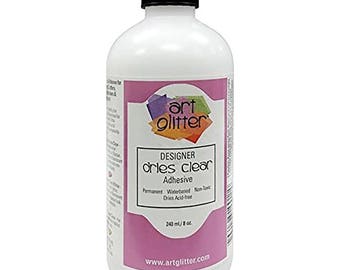 Art Glitter Designer Dries Clear Adhesive 8 oz Refill Made in U.S.A.