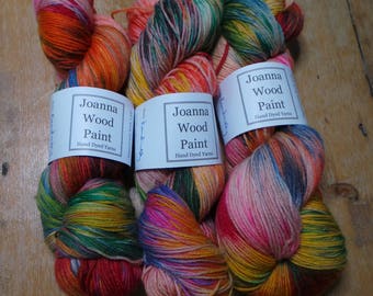 Kandinsky themed hand dyed yarn - Superwash Merino Sock 4 Ply
