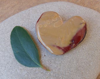 Large rustic Mookaite heart - handmade gem stone heart from Australia - ooak heart rock - "cuddle heart" palm stone, contemplation stone