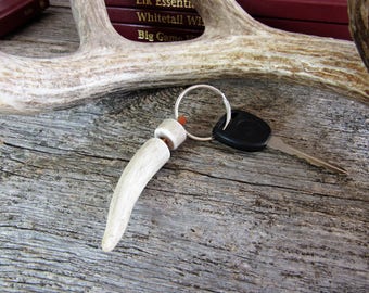 Deer Antler Keychain. Antler Key Fob. Wildlife Lover Gift. Rustic Keychain. Gift for Him. Antler Keychain. Hunter Gift. Father's Day Gift