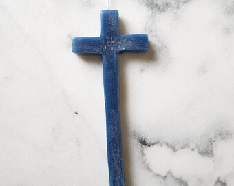 Blue Cross Candle-occult candle-ritual candles-11.5 cm