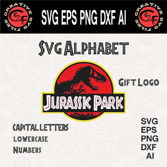 Download Jurassic Park Alphabet svg Jurassic Park svg Svg Alphabet
