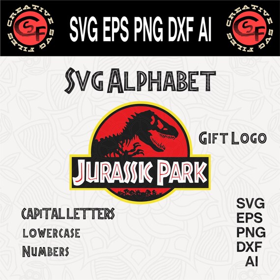 Download Jurassic Park Alphabet svg Jurassic Park svg Svg Alphabet